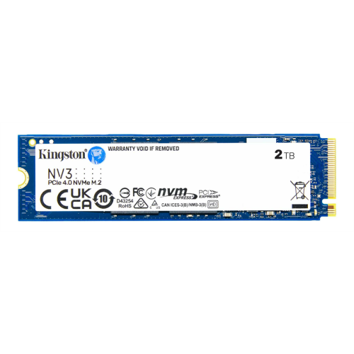 Kingston SSD 2TB NV3 M.2 2280 NVMe Gen4x4 R6000/W5000MB/s MTBF 2M 640TBW Retail 1 year