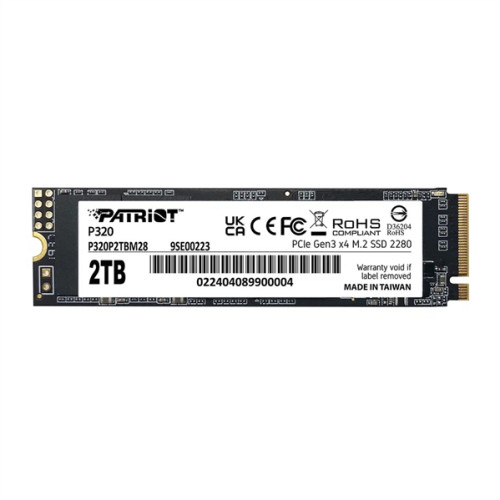 Patriot SSD P320 2TB M.2 2280 NVMe PCIe 3.0 x4 R3000/W2200 TBW 960TB 3D NAND