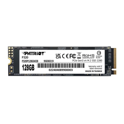 Patriot SSD P320 128GB M.2 2280 NVMe PCIe 3.0 x4 R1600/W1000 TBW 60TB 3D NAND