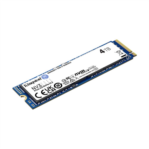 Kingston SSD 4TB NV3 M.2 2280 NVMe Gen4x4 R6000/W5000MB/s MTBF 2M 1280TBW Retail 1 year