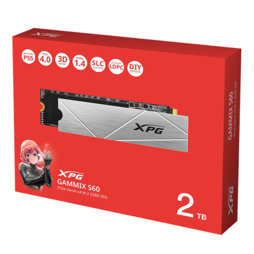 ADATA GAMMIX S60 M.2 2280 NVMe PCle 4.0 x4 2TB 5000/4200 COLOR BOX SEPARATED