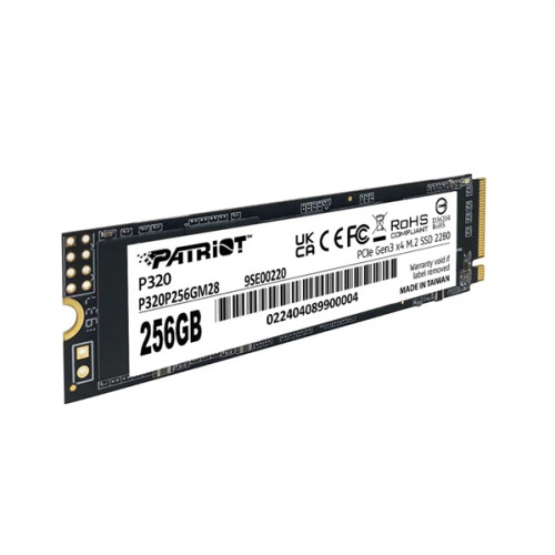 Patriot SSD P320 256GB M.2 2280 NVMe PCIe 3.0 x4 R2200/W1200 TBW 120TB 3D NAND