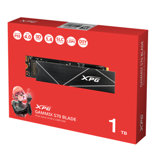 ADATA GAMMIX S70 BLADE M.2 2280 NVMe PCIe 4.0 x4 1TB 7400/5500 COLOR BOX SEPARATED