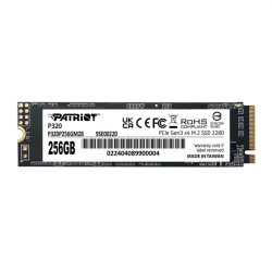 Patriot SSD P320 256GB M.2 2280 NVMe PCIe 3.0 x4 R2200/W1200 TBW 120TB 3D NAND