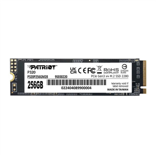 Patriot SSD P320 256GB M.2 2280 NVMe PCIe 3.0 x4 R2200/W1200 TBW 120TB 3D NAND