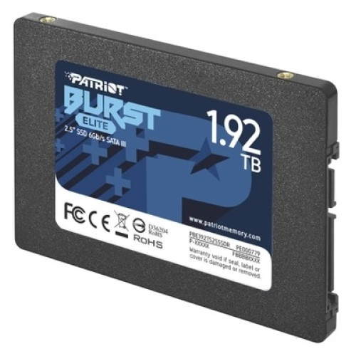 Patriot SSD BURST ELITE 1920Gb SATA3 2.5” R450/W320 TBW 800TB 3D NAND