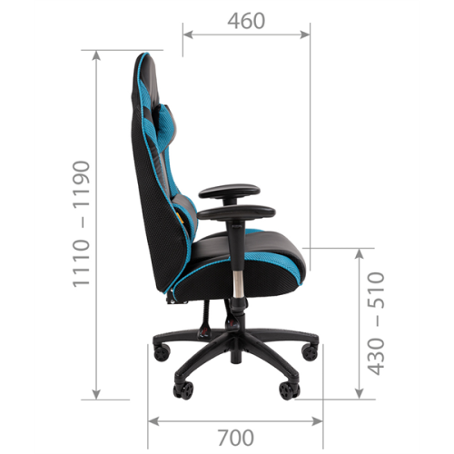 Chairman   game CH43 экокожа, черно-бирюзовый