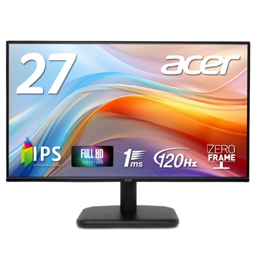 27'' ACER EK271Gbmix IPS, 1920x1080, 1ms, 250cd, 120Hz, 1xVGA + 1xHDMI(1.4) + SPK + Audio In/Out, Speakers 2Wx2, sync: FreeSync, Vesa:100x100