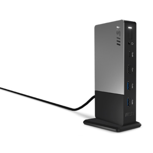 MSI USB-C Docking Station Gen 2 / 1xType-C(USB3.2Gen2/DP)/1xType-C USB3.2Gen2/2xType-A USB3.2Gen2/1xType-A USB2.0/1xHDMI2.1/1xDP/1xRJ45/1xComboJack/150W adapter