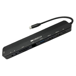 ORIGO Док-станция USB-C, 1xUSB 3.0, 1xUSB-C/PD 3.0, 2xUSB 2.0, 1x1000Base-T, 1xHDMI, слот SD/TF/microSD