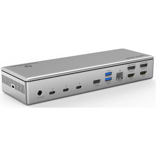 Docking Station WAVLINK Thunderbolt 4 Quad Display/96W Power Delivery Include 20V/11.5A Power Adapter/4xUSB3.0/3xThunderbolt 4/2xDP 4K 60HZ/2xHDMI 4K 60HZ/1xGigabit LAN/1xCombo Audio Jack/1xCardReader