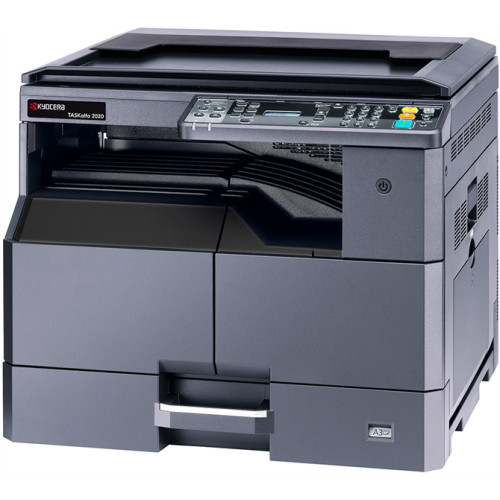 Kyocera TASKalfa 2020 (P/S/C, черно-белая печать, А3, 20 стр/мин, 600 x 600 dpi, duplex, 256 МБ, USB, старт.тонер - да, 3.000, ориг.тонер TK-4140~16.000 , альт. 1102ZR3NL0)