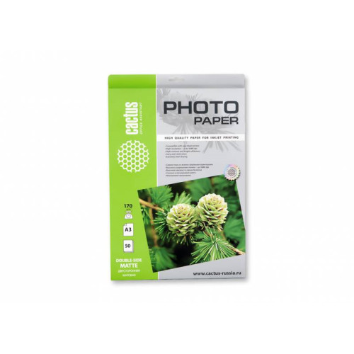 Cactus CS-MA317050DS A3/170г/м2/50л./белый матовое/матовое для струйной печати