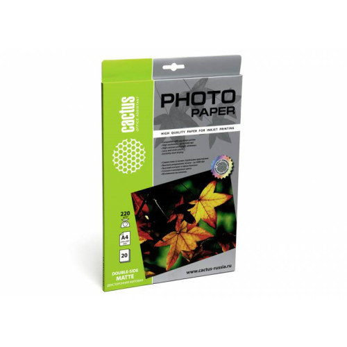 Cactus CS-MA422020DS A4/220г/м2/20л./белый матовое/матовое для струйной печати