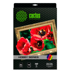 Cactus CS-CA326010 A3/260г/м2/10л./белый хлопок для струйной печати