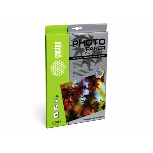 Cactus CS-GA418050 A4/180г/м2/50л./белый глянцевое для струйной печати