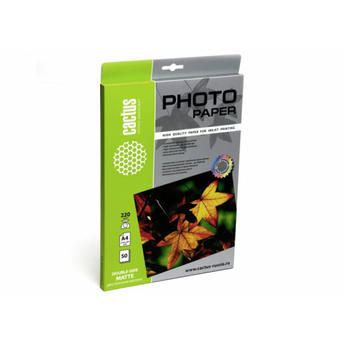 Cactus CS-MA422050DS A4/220г/м2/50л./белый матовое/матовое для струйной печати