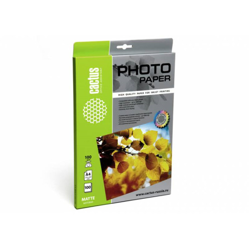 Cactus CS-MA4100100 A4/100г/м2/100л./белый матовое для струйной печати
