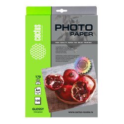 Cactus CS-GA4170100 A4/170г/м2/100л./белый глянцевое для струйной печати