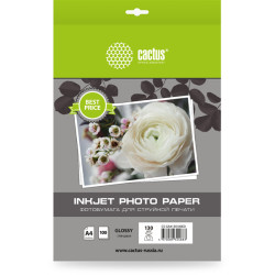 Cactus CS-GA4130100ED A4/130г/м2/100л./белый глянцевое для струйной печати