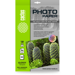 Cactus CS-GSA613050 A6/130г/м2/50л. глянцевое самоклей. для струйной печати