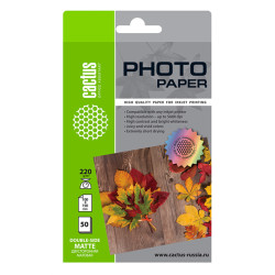 Cactus CS-MA622050DS 10x15/220г/м2/50л./белый матовое/матовое для струйной печати
