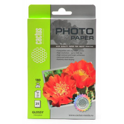 Cactus CS-GA618025 10x15/180г/м2/25л./белый глянцевое для струйной печати