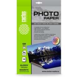 Cactus CS-MGA669010 A6/690г/м2/10л./белый глянцевое/магнитный слой для струйной печати