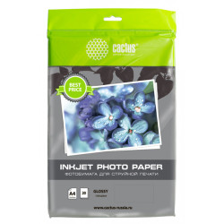 Cactus CS-GA413020ED A4/130г/м2/20л./белый глянцевое для струйной печати