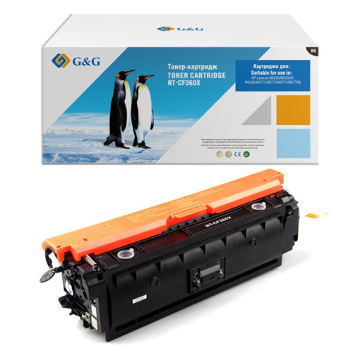 Cartridge G&G 508X для HP CLJ M552/M553/M577, с чипом (12 500стр.), черный (CF360X)
