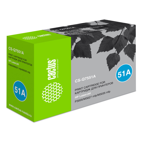 Cactus CS-Q7551A Q7551A черный (6500стр.) для HP LJ P3005/M3027/M3035