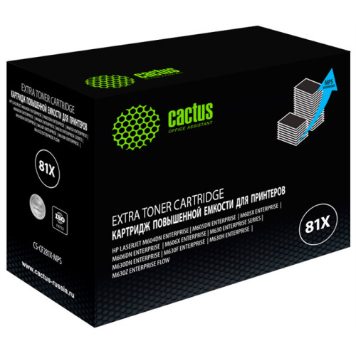 Cactus CS-CF281X-MPS CF281XX черный (30000стр.) для HP LJ Ent M630/M605dn/M606dn/M605x