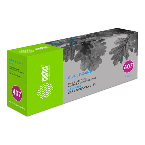 Cactus CS-CLT-C407S CLT-C407S голубой (1000стр.) для Samsung CLP320/320n/325/CLX3185/3185n/3185fn