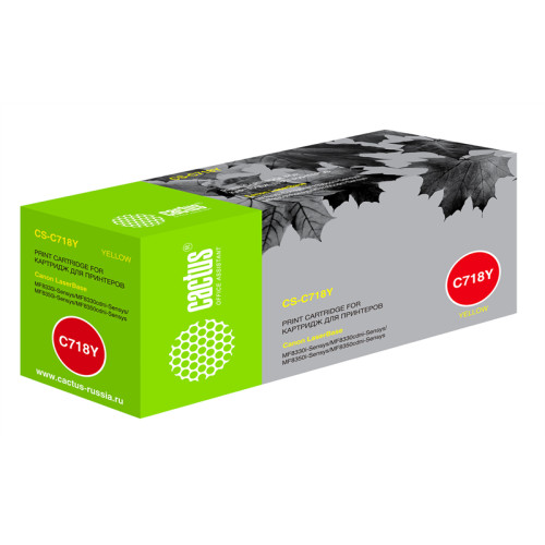 Cactus CS-C718Y 718 Y желтый (2900стр.) для Canon i-Sensys MF8330/MF8340/MF8350/MF8360/MF8540/MF8580/LBP7200/7210/7660/7680