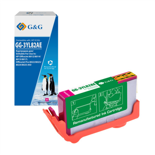Cartridge GG 912XL для OfficeJet 8013/8023/8025, пурпурный (825 стр)  (аналог 3YL82AE)