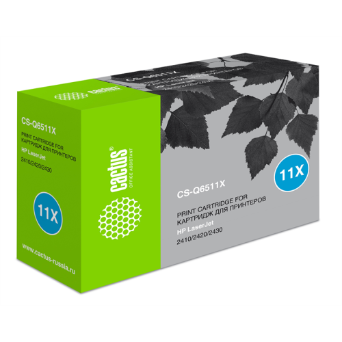 Cactus CS-Q6511X Q6511X черный (12000стр.) для HP LJ 2410/2420/2420DN/2430