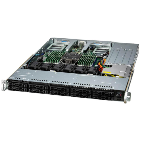Supermicro SuperServer 1U 111C-NR noCPU(1) 4th/5th Gen(MCC Carrier)/ 350W TDP/no DIMM(16)/ 4x NVMe Hybrid+ 6x SAS/SATA/ 2x1Gb/ SFT-DCMS-SINGLE/2x 860W