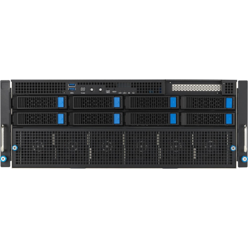 ASUS ESC8000-E11-SKU1 4U, 2x LGA4677, 32x DDR5, 8x SATA/SAS*, 1x M.2 (22110), 1x PCIex8 for HBA/RAID, 8x PCIex16 for dual-slot GPU, 1x PCIex16 for NIC card, 1x PCIex8 for NIC card, 2x 10Gbe, 4x 3000W