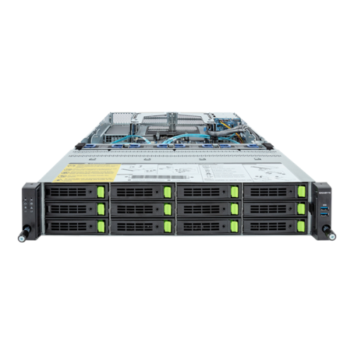 Gigabyte Server Platform R283-S96 / 2U / 2xIntel (Gen 4/5) / 2xHS / 32xDIMM / 12xLFF NVME/SAS/SATA + 2xSFF SAS/SATA / 2x1GbE / 2xOCP 3.0 / 4xFHHL / 2x2000W / Rails