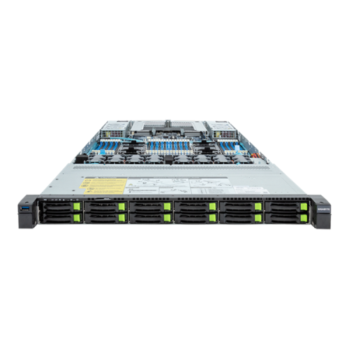 Gigabyte Server Platform R183-S96 / 1U / 2xIntel (Gen 4/5) / 2xHS / 32xDIMM / 12xSFF NVME/SAS/SATA / 2x1GbE / 2xOCP 3.0 / 2xFHHL / 2x1600W / Rails