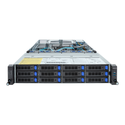 Gigabyte Server Platform R283-S94 / 2U / 2xIntel (Gen 4/5) / 2xHS / 32xDIMM / 12xLFF SAS/SATA + 2xSFF SAS/SATA / 2x1GbE / 2xOCP 3.0 / 4xFHHL / 2x1300W / Rails