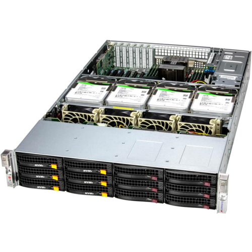 Supermicro SuperStorage 2U Server 621E-ACR16L no CPU(2) 5th/4th Gen(MCC carrier)/TDP 270W/no DIMM(16)/16x3,5/2,5 SATA/SAS/2x10GbE/2x1600W/SFT-DCMS-Single