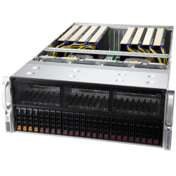 Supermicro GPU A+ 4U Server 4125GS-TNRT noCPU(2)9004 EPYC/TDP 400W/no DIMM(24) only DDR5/SATARAID HDD(2)SFF NVMe(4)SFF/2x10Gbe/support up to 8 double/Single width GPU/4x2000W