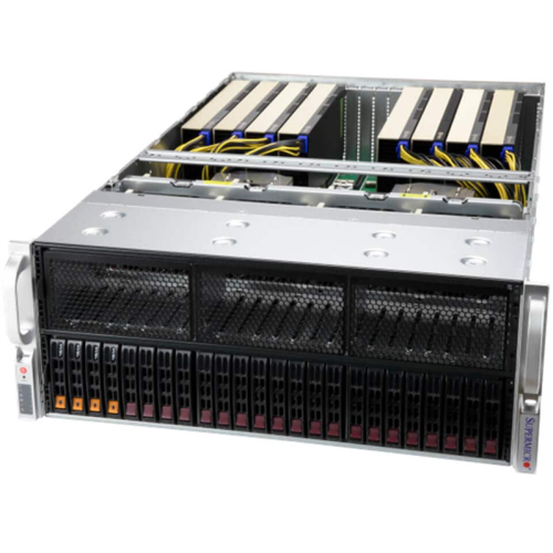 Supermicro GPU A+ 4U Server 4125GS-TNRT noCPU(2)9004 EPYC/TDP 400W/no DIMM(24) only DDR5/SATARAID HDD(2)SFF NVMe(4)SFF/2x10Gbe/support up to 8 double/Single width GPU/4x2000W