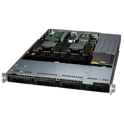 Supermicro SuperServer 1U 611C-TN4R noCPU(2) 4th/5th Gen(MCC Carrier)/ noDIMM(16)/4x 3.5/2.5