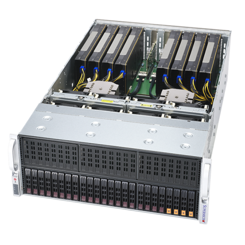 Supermicro A+ 4U Server 4124GS-TNR noCPU(2)7003/7002 EPYC/TDP 280W/no DIMM(32)/SATARAID HDD(35)SFF+HDD(2)SFF NVMe(4)SFF/2x1Gbe/ support up to 8 double/ width GPU