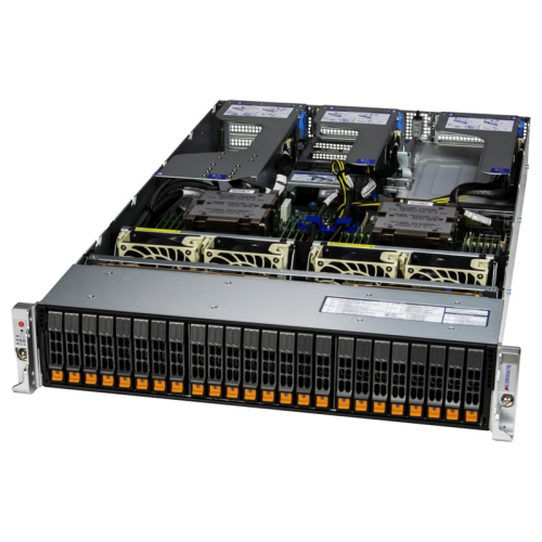 Supermicro Hyper A+ Server 2U 2125HS-TNR noCPU(2)9004 EPYC/TDP 290W/no DIMM(24)/24 NVME(SATA/SAS optional)/2-port 10GBase-T/2x1600W(2nd config)