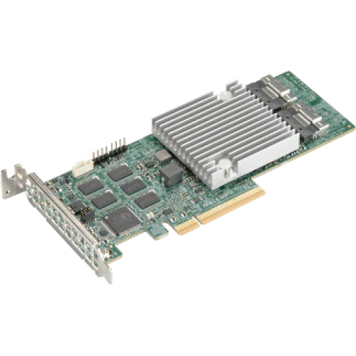 Supermicro AOC-S3916L-H16IR-O 16-port/12Gb/s/240 SATA/SAS drives/ RAID (0/1/5/6/10/50/60)/8GB DDR4 on-card cache/SlimSASx8