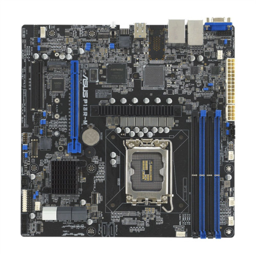 ASUS P13R-M, LGA 1700, Intel C262, 4xDDR5 ECC, 8xSATA, 1xM.2, 1xPCI-E 5.0 x16, 2x1Gb LAN, 3xUSB-A 3.2 Gen 2, 1xVGA, mATX