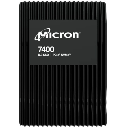 Micron 7400 MAX 1.6TB NVMe U.3 (15mm) PCIe NVMe Gen4 1x4 (v1.4) R6500/W2200MB/s 3D TLC MTTF 2М 430K/224K IOPS SSD Enterprise Solid State Drive, 1 year, OEM